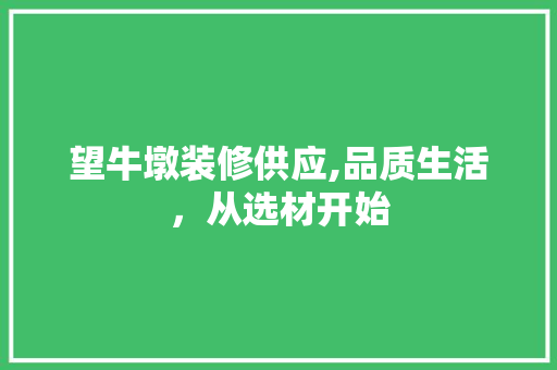 望牛墩装修供应,品质生活，从选材开始 卧室装修