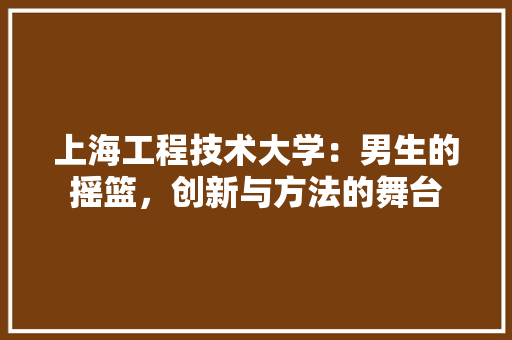 上海工程技术大学：男生的摇篮，创新与方法的舞台 家居装修