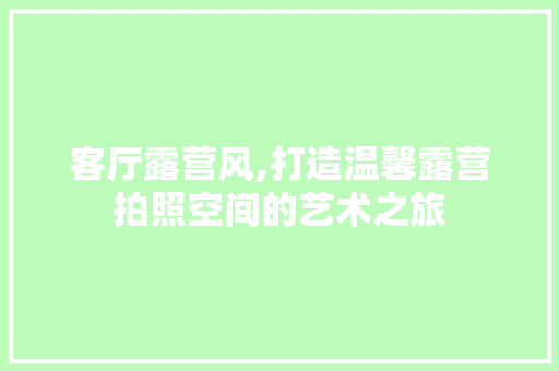 客厅露营风,打造温馨露营拍照空间的艺术之旅