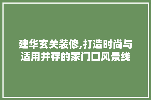 建华玄关装修,打造时尚与适用并存的家门口风景线 现代风格装饰