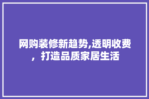 网购装修新趋势,透明收费，打造品质家居生活 现代风格装饰