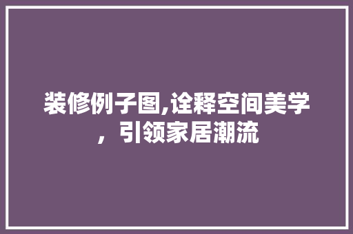 装修例子图,诠释空间美学，引领家居潮流 客厅装修