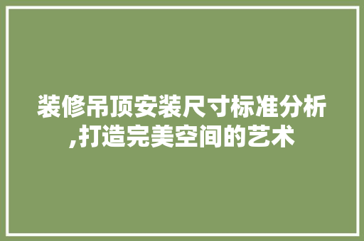 装修吊顶安装尺寸标准分析,打造完美空间的艺术 木雕艺术