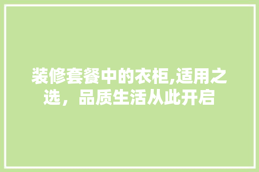 装修套餐中的衣柜,适用之选，品质生活从此开启 现代风格装饰