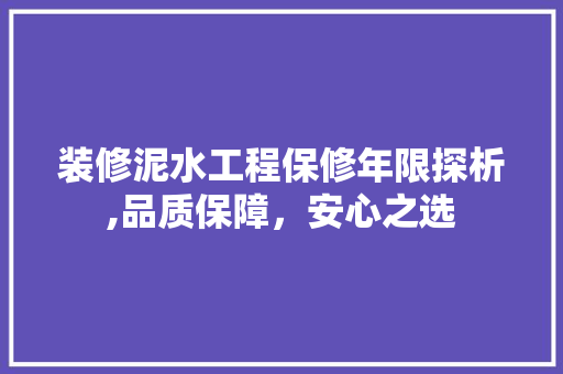 装修泥水工程保修年限探析,品质保障，安心之选 地板材料