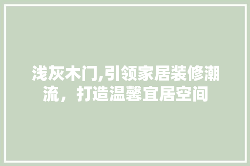 浅灰木门,引领家居装修潮流，打造温馨宜居空间