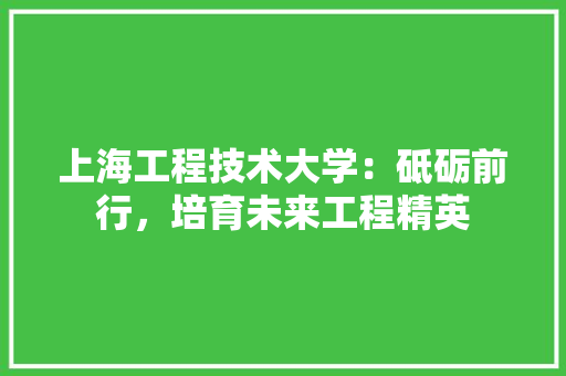 上海工程技术大学：砥砺前行，培育未来工程精英 家居装修