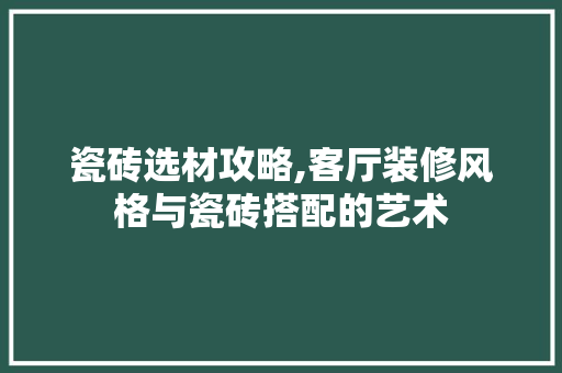 瓷砖选材攻略,客厅装修风格与瓷砖搭配的艺术 软装设计