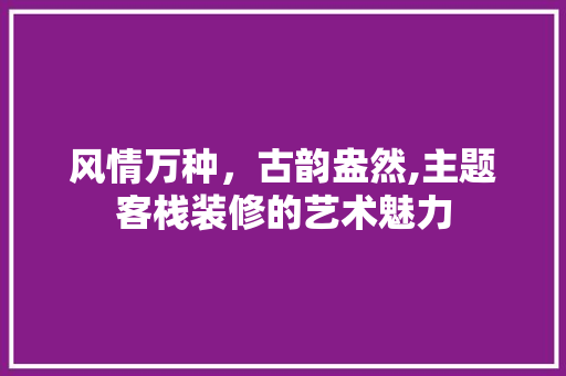 风情万种，古韵盎然,主题客栈装修的艺术魅力