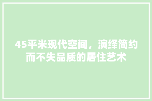 45平米现代空间，演绎简约而不失品质的居住艺术 地板材料