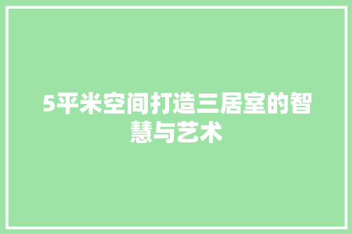 5平米空间打造三居室的智慧与艺术 中式风格装饰