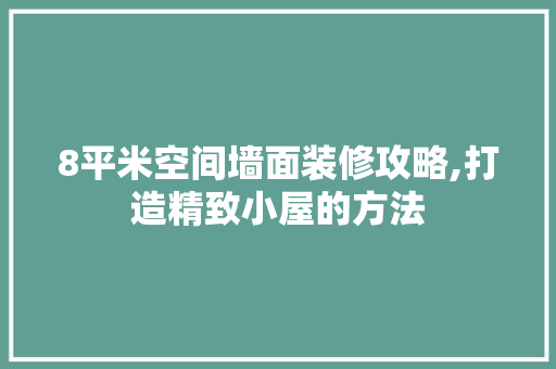 8平米空间墙面装修攻略,打造精致小屋的方法 现代风格装饰