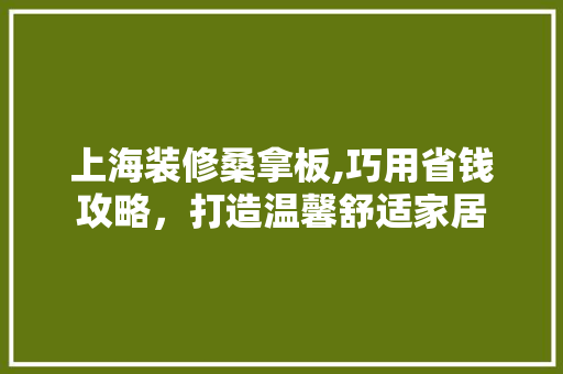 上海装修桑拿板,巧用省钱攻略，打造温馨舒适家居 地板材料