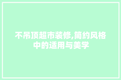 不吊顶超市装修,简约风格中的适用与美学 室内设计