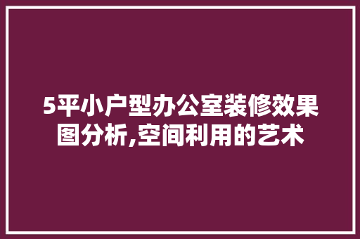 5平小户型办公室装修效果图分析,空间利用的艺术 客厅装修