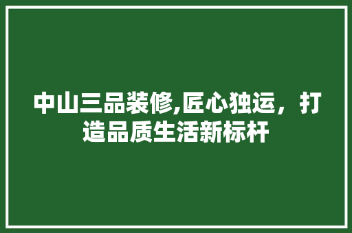 中山三品装修,匠心独运，打造品质生活新标杆 客厅装修