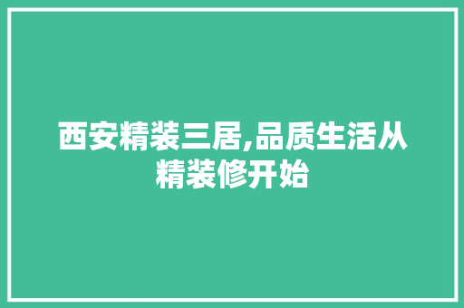 西安精装三居,品质生活从精装修开始 家居装修
