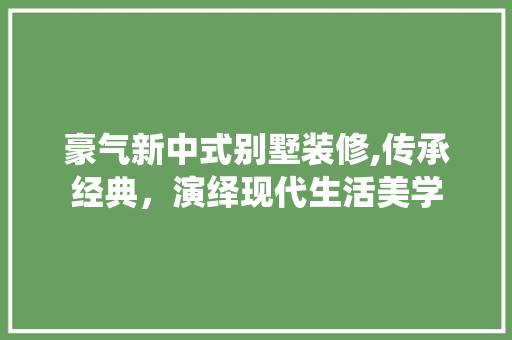 豪气新中式别墅装修,传承经典，演绎现代生活美学 软装设计