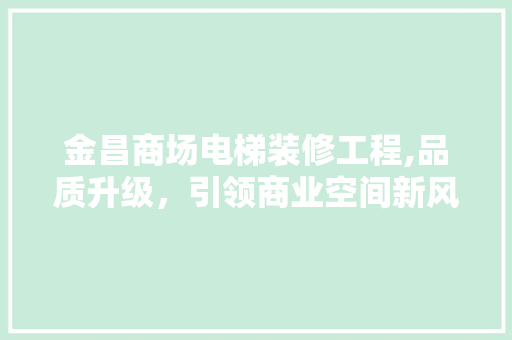 金昌商场电梯装修工程,品质升级，引领商业空间新风尚