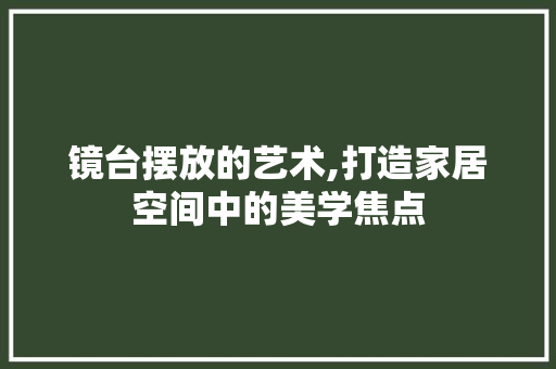 镜台摆放的艺术,打造家居空间中的美学焦点 中式风格装饰