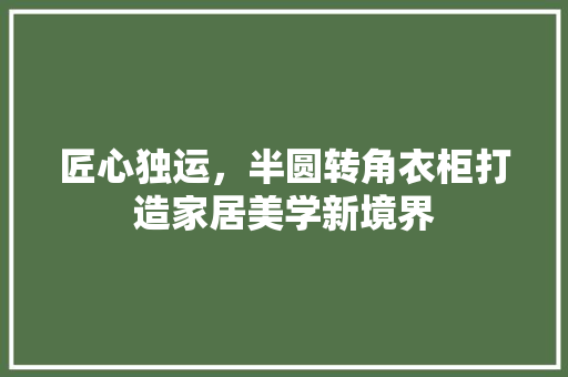 匠心独运，半圆转角衣柜打造家居美学新境界