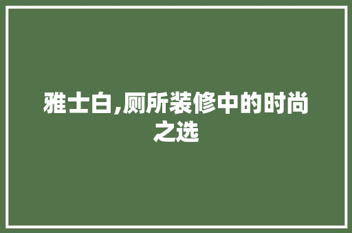 雅士白,厕所装修中的时尚之选 地板材料