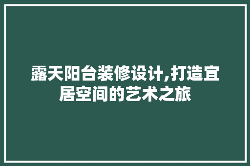 露天阳台装修设计,打造宜居空间的艺术之旅 现代风格装饰