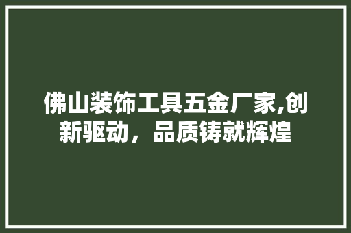 佛山装饰工具五金厂家,创新驱动，品质铸就辉煌