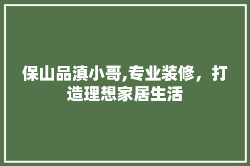 保山品滇小哥,专业装修，打造理想家居生活