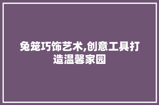 兔笼巧饰艺术,创意工具打造温馨家园 卧室装修