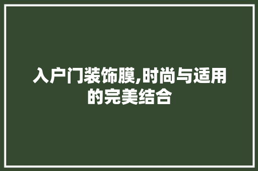 入户门装饰膜,时尚与适用的完美结合 室内设计