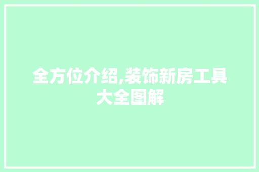全方位介绍,装饰新房工具大全图解 现代风格装饰