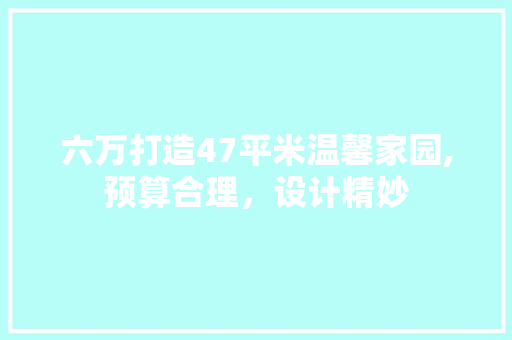 六万打造47平米温馨家园,预算合理，设计精妙 家居装修