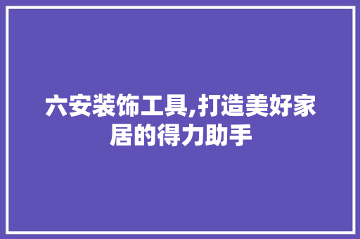 六安装饰工具,打造美好家居的得力助手 地板材料