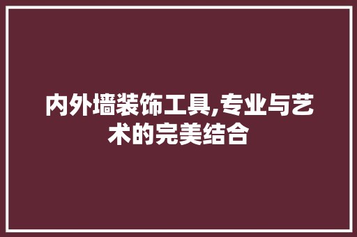 内外墙装饰工具,专业与艺术的完美结合 家居装修