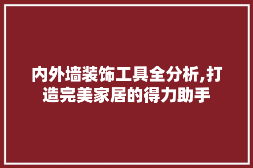 内外墙装饰工具全分析,打造完美家居的得力助手 现代风格装饰