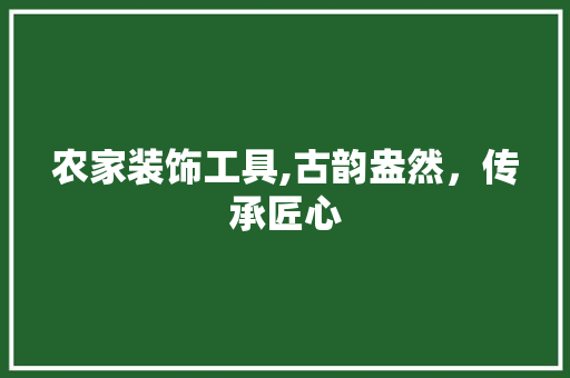 农家装饰工具,古韵盎然，传承匠心 现代风格装饰