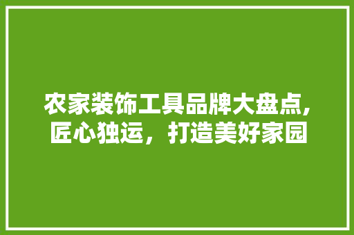 农家装饰工具品牌大盘点,匠心独运，打造美好家园 室内设计