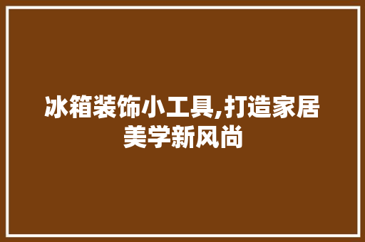 冰箱装饰小工具,打造家居美学新风尚