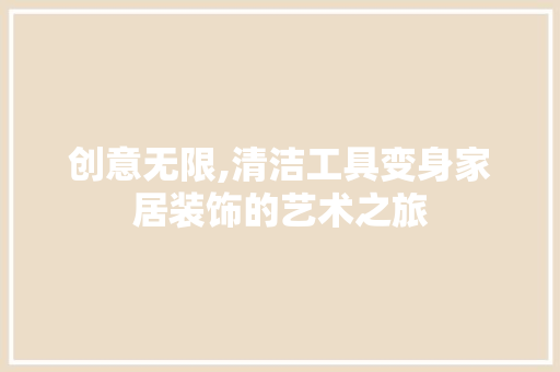 创意无限,清洁工具变身家居装饰的艺术之旅 地板材料