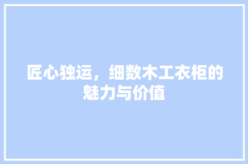 匠心独运，细数木工衣柜的魅力与价值 家居装修