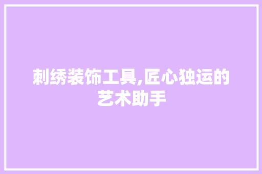 刺绣装饰工具,匠心独运的艺术助手 木雕艺术