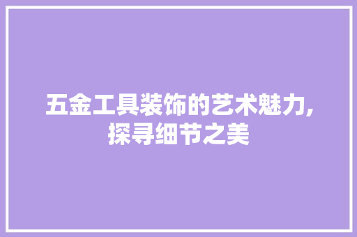 五金工具装饰的艺术魅力,探寻细节之美 地板材料