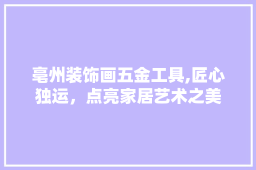 亳州装饰画五金工具,匠心独运，点亮家居艺术之美