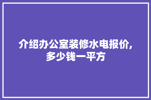 介绍办公室装修水电报价,多少钱一平方 地板材料