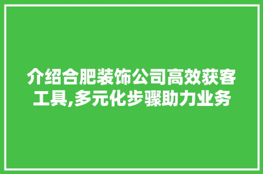 介绍合肥装饰公司高效获客工具,多元化步骤助力业务腾飞 木雕艺术