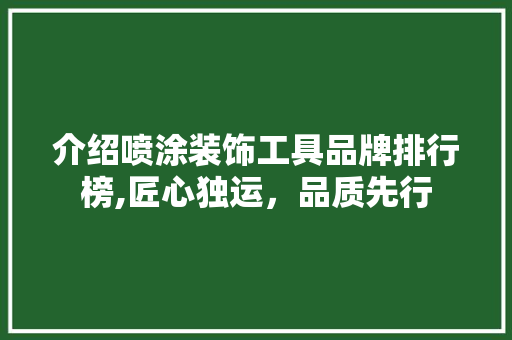 介绍喷涂装饰工具品牌排行榜,匠心独运，品质先行