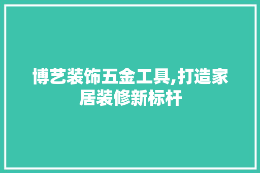 博艺装饰五金工具,打造家居装修新标杆 木雕艺术