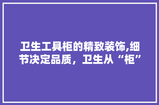 卫生工具柜的精致装饰,细节决定品质，卫生从“柜”开始