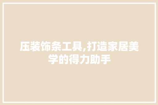 压装饰条工具,打造家居美学的得力助手 现代风格装饰